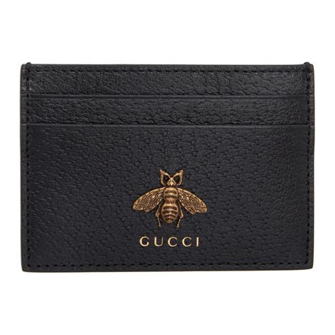 bee gucci card holder|gucci black leather card holder.